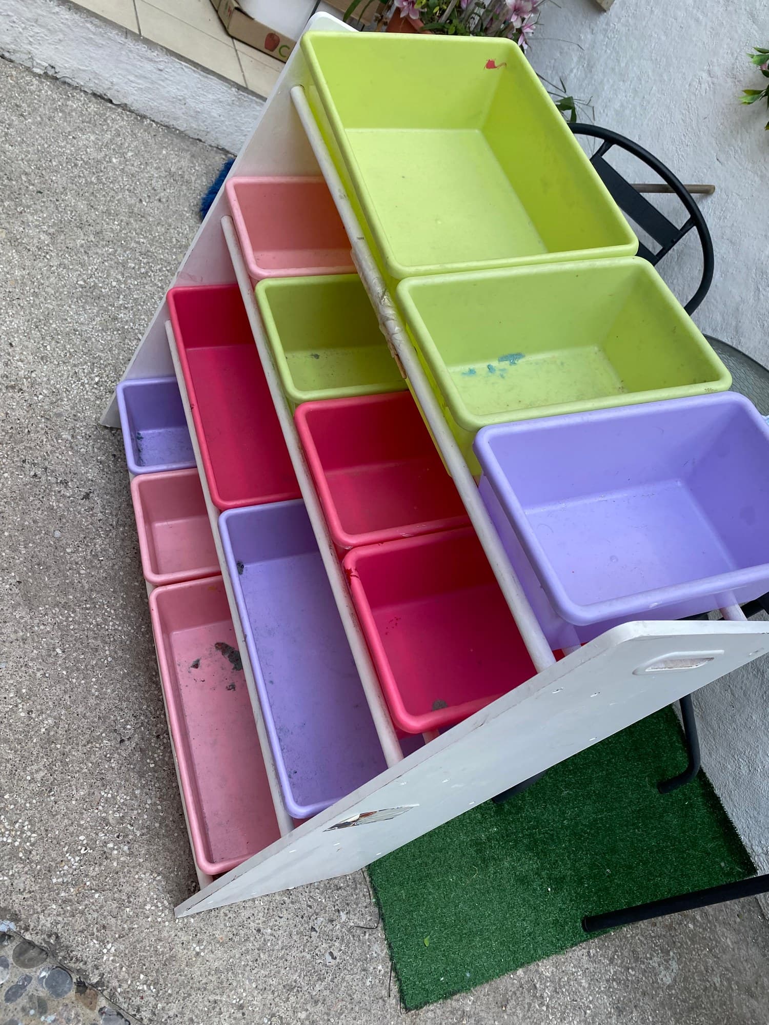 Organizador de Juguetes con Contenedores de Plástico Multicolor