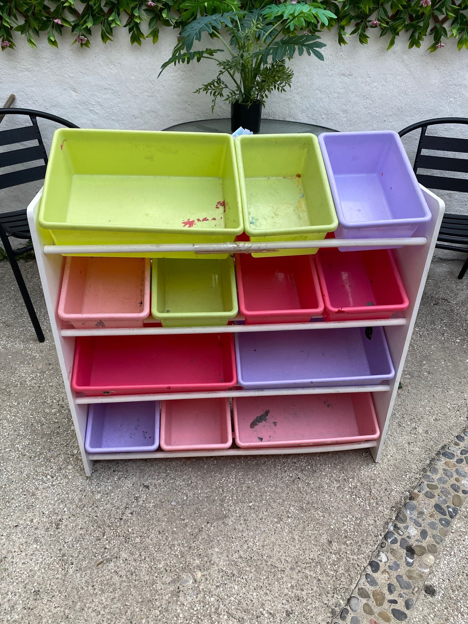 Organizador de Juguetes con Contenedores de Plástico Multicolor